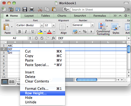 Adjust cell height in word table